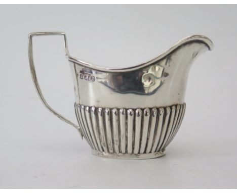 A George V Silver Creamer with reeded decoration, Birmingham 1916, GMRH, 61g 