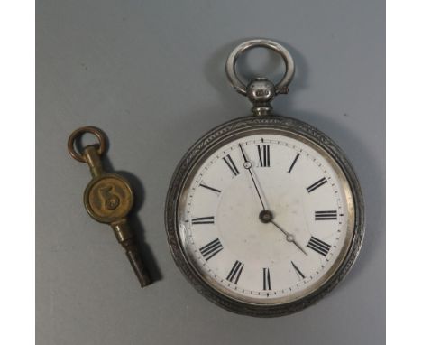 A Victorian Silver Cased Open Dial Pocket Watch, the key wound movement signed A.H. Drinkwater of Coventry no. 22945, Chester