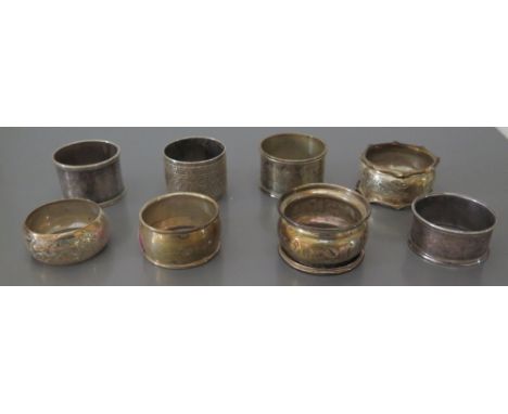 Eight Silver Napkin Rings, 166g 