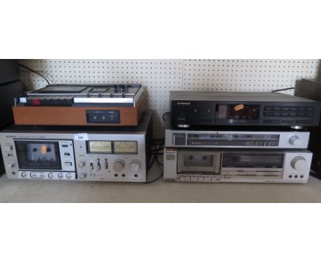 A Sony Stereo Cassette Deck TC-229SD, Hitachi Tape Deck Model D-E33, Pioneer Stereo Tuner TX-540L, Pioneer Digital Synthesize