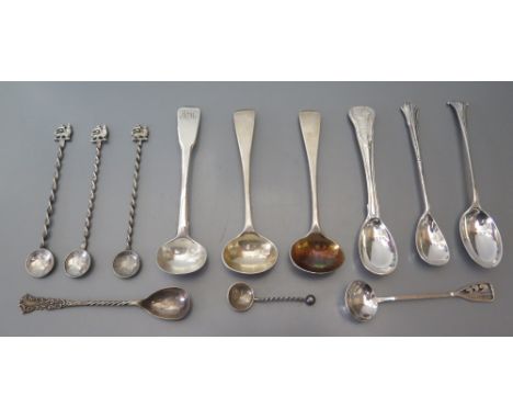 A Selection of Georgian and later Silver Salts including Irish etc., 103g hallmarked 