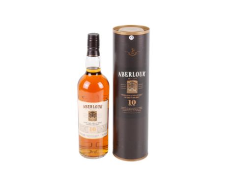 A bottle of Aberlour Highland single malt Scotch whisky. 10 years, 40%, 700ml, in the original box