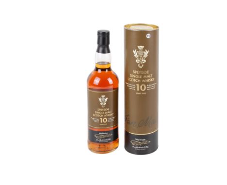A bottle of Speyside single malt Scotch whisky. Aged 10 years, 40%, 700ml, in the original box