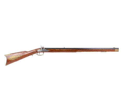 A Jager 'Italy' Kentucky .45 black powder muzzle loader. Smooth bore, open sight, percussion, s/n. 24169, loading rod and bra