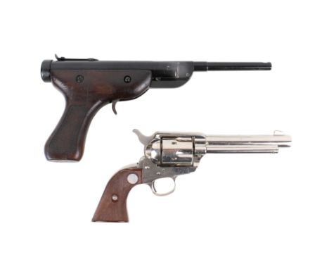 Two pistols. Comprising a MG-Props replica 'Cowboy' Cal 44-40 blank firing gun, L28cm and a model 5, Cal 4.5mm, 177 pellet gu