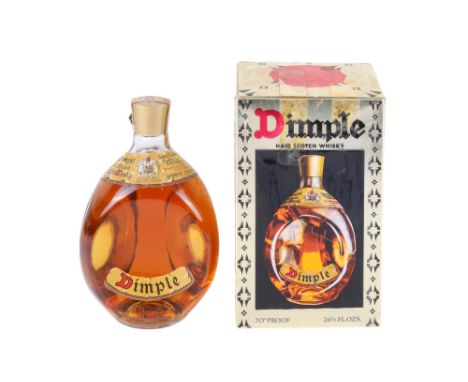 A bottle of Dimple Haig Scotch whisky. 70 proof, 26 2/3 fl.ozs, boxed.