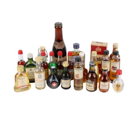 A small collection of spirit miniatures. Including Haig Scotch Whisky, Courage & Barclay Ltd Russian Imperial Stout', Tres Fr