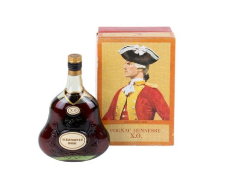 A bottle of J. A. Hennessy & Co Cognac. 70%, in the original box