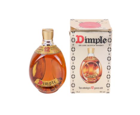 A bottle of Dimple 'De Luxe' Scotch whisky. Aged 12 years, 40%, 750ml, in the original box