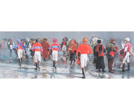 Jay Boyd Kirkman (1958), a large signed limited edition print 'After the Race'. No. 60/195, 110cm x 43cm