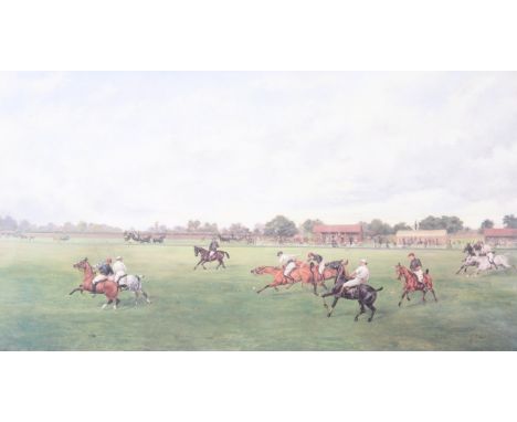 Henry F Lucas-Lucas (1861-1943) print, 'A Game of Polo at Rugby'. 90cm x 50cm. Framed and glazed