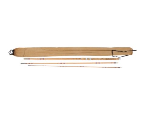 An Edgar Sealey Octafloat fly fishing rod. In a canvas bag