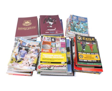 A collection of football magazines and programmes. Mostly late 20th and early 21st century examples. Including 2013 'Sir Bobb