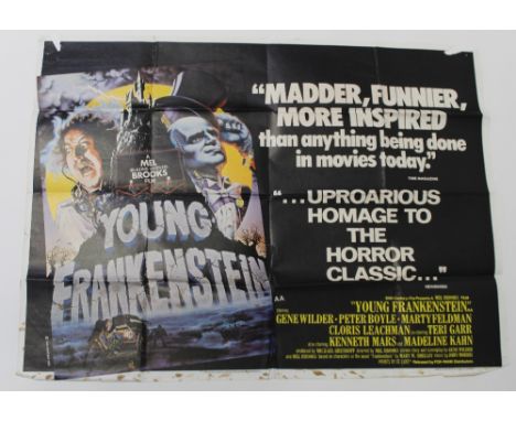 A quad poster for 'Young Frankenstein', 1974 starring Mel Brooks, 30 x 40ins, approx 75 x 100cm. CONDITION REPORT Significant