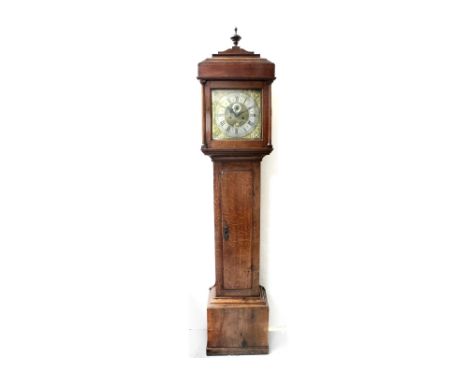 An 18th century oak-cased brass dial longcase clock by Joseph Smith of Chester, the 12-inch brass dial set with Roman numeral