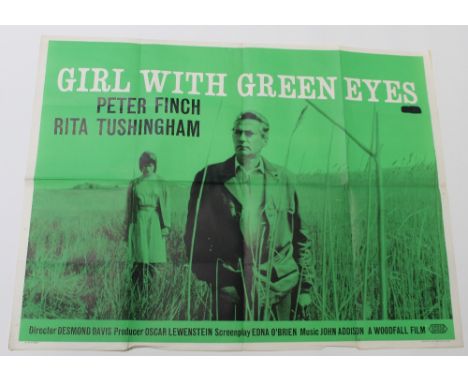 A quad poster for 'The Girl with Green Eyes', 1964 starring Lynn Redgrave and Peter Finch, 30 x 40ins, approx 75 x 100cm. CON