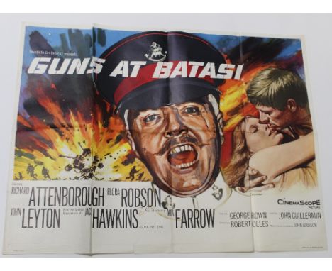 A quad poster for 'Guns at Batasi', 1964 starring Richard Attenborough, 30 x 40ins, approx 75 x 100cm. CONDITION REPORT Good 