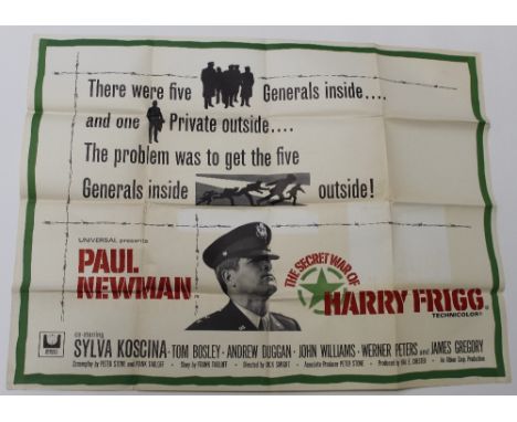 A quad poster for 'The Secret War of Harry Frigg', 1968 starring Paul Newman, 30 x 40ins, approx 75 x 100cm. CONDITION REPORT