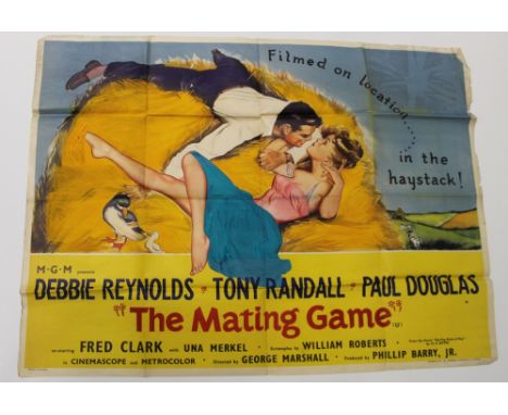 A quad poster for 'The Mating Game', 1959 starring Debbie Reynolds, 30 x 40ins, approx 75 x 100cm. CONDITION REPORT Edge and 