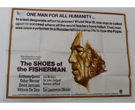 A quad poster for 'The Shoes of the Fisherman', 1968 starring Anthony Quinn, 30 x 40ins, approx 75 x 100cm. CONDITION REPORT 
