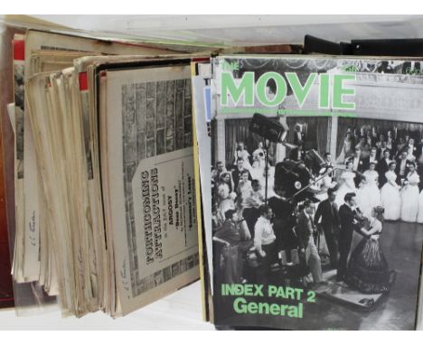 A collection of vintage movie publications including copies of 'Picture Show' from the 1950s, 'Movie Magazine' from the 1980s