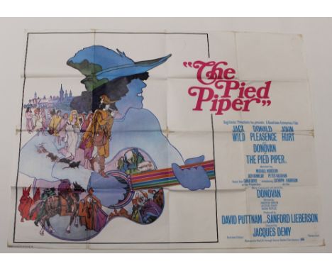 A quad poster for 'The Pied Piper', 1972 starring John Hurt and Cathryn Harrison, 30 x 40ins, approx 75 x 100cm. CONDITION RE