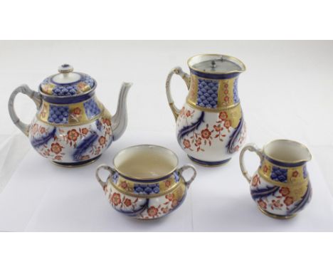 James MacIntyre for Moorcroft: an Aurelian Ware four-piece tea service comprising teapot, hot water jug, sucrier and milk jug