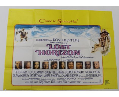 A quad poster for 'Lost Horizon', 1973, starring Liv Ullmann and Peter Finch, 30 x 40ins, approx 75 x 100cm. CONDITION REPORT