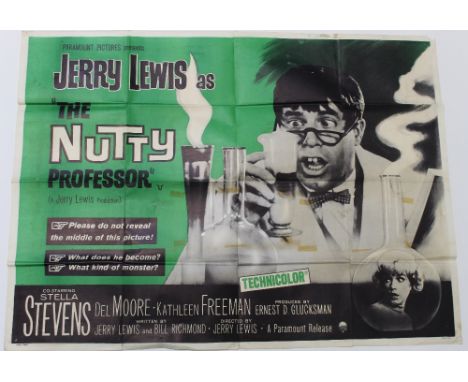 A quad poster for 'The Nutty Professor', 1963 starring Jerry Lewis, 30 x 40ins, approx 75 x 100cm. CONDITION REPORT Small hol
