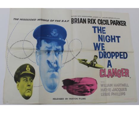 A quad poster for 'The Night We Dropped a Clanger', 1959 starring Brian Rix, 30 x 40ins, approx 75 x 100cm. CONDITION REPORT 