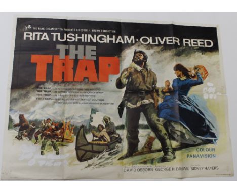 A quad poster for 'The Trap', 1966 starring Oliver Reed, 30 x 40ins, approx 75 x 100cm. CONDITION REPORT Pen, Tipp-Ex and pin