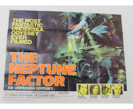 A quad poster for 'The Neptune Factor', 1973 starring Ernest Borgnine, 30 x 40ins, approx 75 x 100cm. CONDITION REPORT Corner