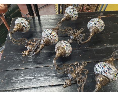 * 3 x double shade moroccan style light fitting 