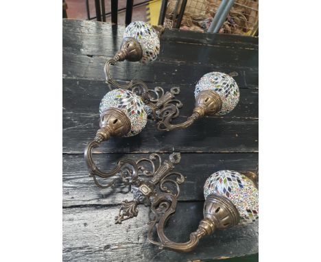 * 2 x double shade moroccan style light fitting 
