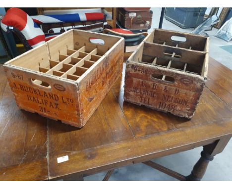 * 2 x solid vintage botttle crates with original branding 