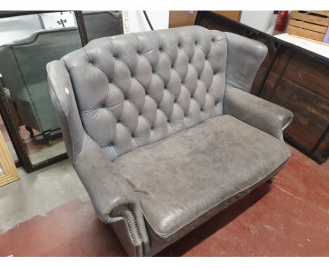 * Grey leather sofa 