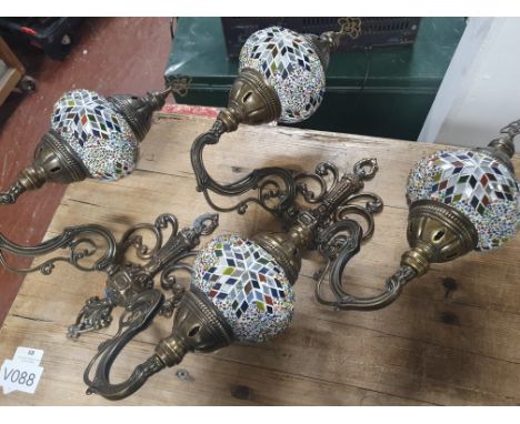 * 2 x double shade moroccan style light fitting 