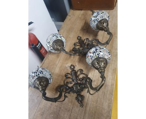 * 2 x double shade moroccan style light fitting 