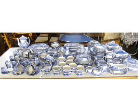 A VERY EXTENSIVE SPODE BLUE PRINTED EARTHENWARE ITALIAN PATTERN DINNER SERVICE