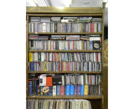 A QUANTITY OF COMPACT DISCS, (CLASSICAL MUSIC AND  AUDIO BOOKS)AND A QUANTITY OF DVD'S 