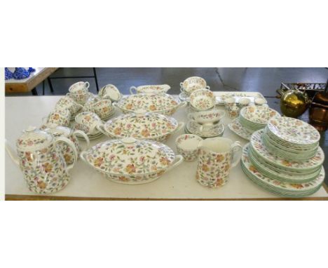 A MINTON BONE CHINA HADDON HALL PATTERN DINNER SERVICE