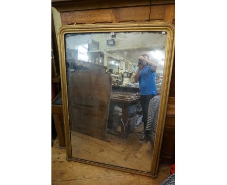 A large 19th century gilt framed overmantel mirror, 167cm high x 118cm wide.&nbsp; 