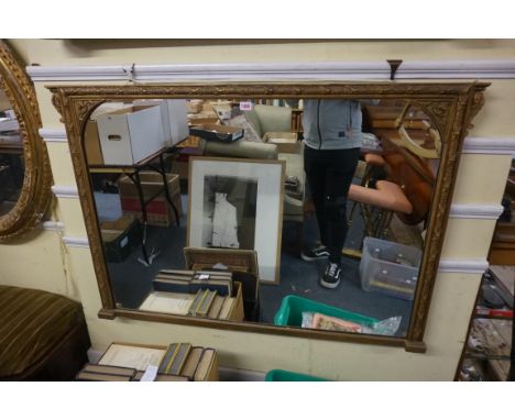 A late 19th century gilt framed overmantel mirror, 125cm wide. 
