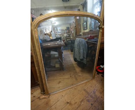 A large Victorian gilt framed overmantel mirror,&nbsp;131 x 130cm.&nbsp; 