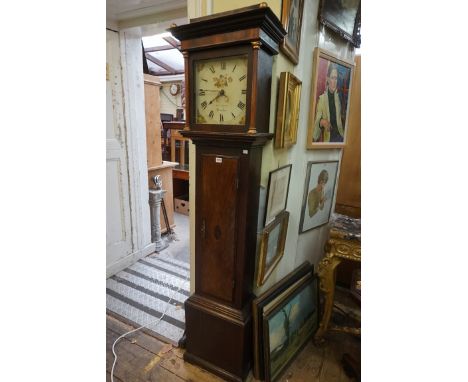A 19th century oak&nbsp;and mahogany 30 hour longcase clock, the 11 1/2in square painted dial inscribed 'Richd Barton, Southa