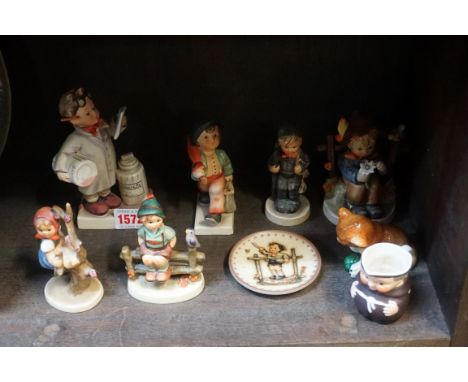 A collection of Hummel figures and similar, largest&nbsp;14.5cm high. (9) 