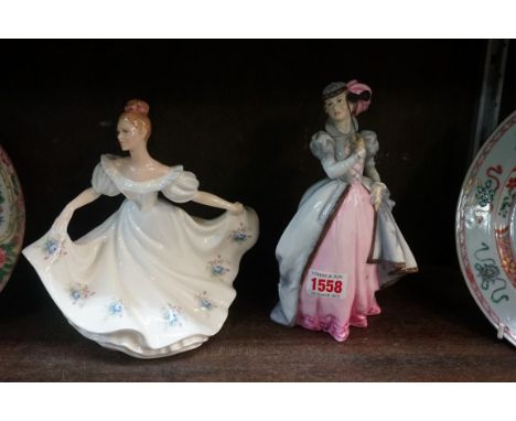 A Royal Worcester figure of 'Masquerade'; and a Royal Doulton figure of 'Kathy'. (2) 