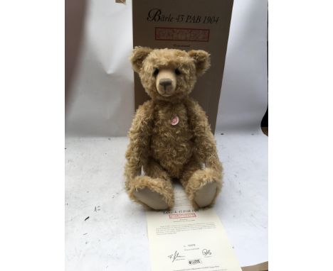 Steiff bear, Barle 43 PAB , 1904, boxed with certificates, limited edition #931