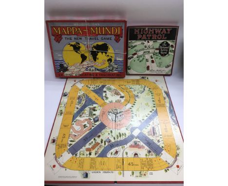 A vintage Highway Patrol board game plus a Mappa Mundi board game (2) - NO RESERVE