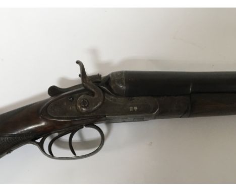 A Deactivated double barrel hammer shot gun by Ancien &amp; Cie of Liege Belgium. Serial number 9620 modern EU deactivation c